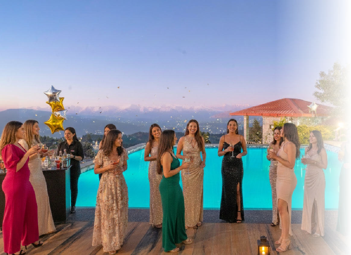 Handcrafted cocktails and premium drinks at Ojaswi Resort Mukteshwar, the best bar experience in the hills.